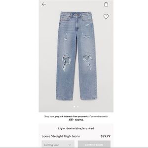 H&M Loose Straight High Jeans Size 6
